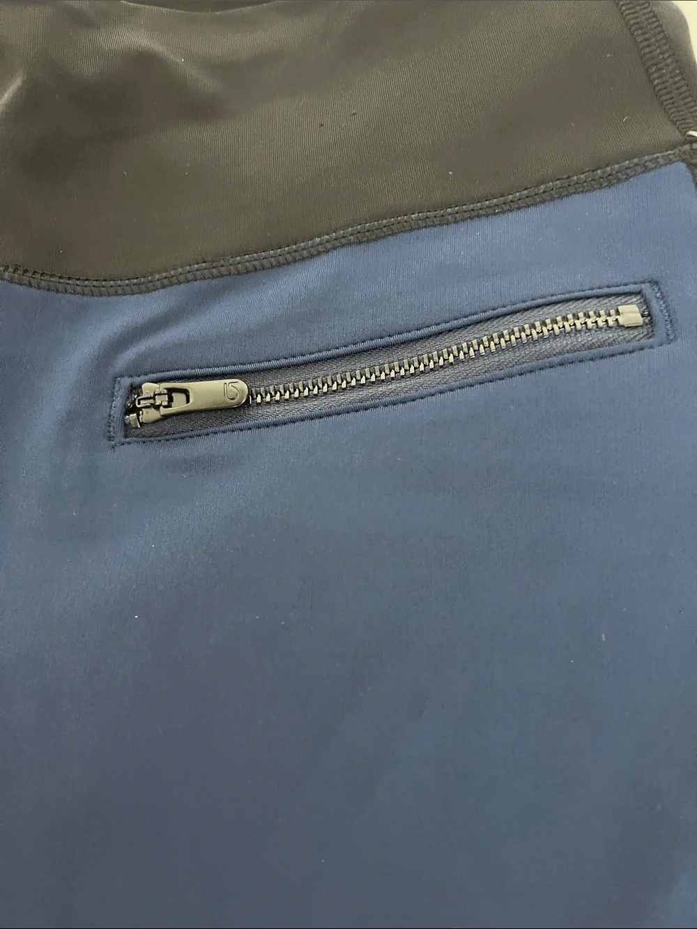 GAP Navy Blue Leggings with Black Waistband and Side Panels